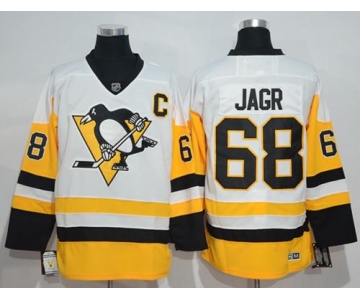 Penguins #68 Jaromir Jagr White New Away Stitched NHL Jersey