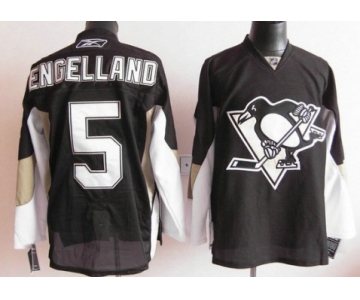 Pittsburgh Penguins #5 Deryk Engelland Black Jersey