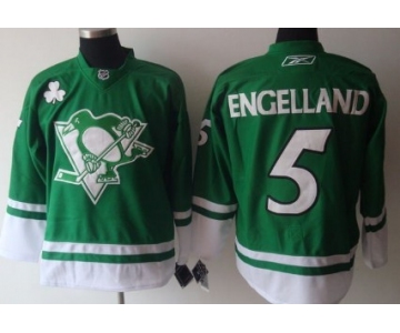 Pittsburgh Penguins #5 Engelland St. Patrick's Day Green Jersey