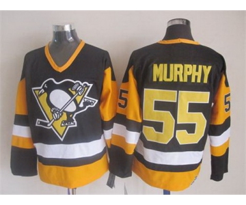 Pittsburgh Penguins #55 Larry Murphy Black Throwback CCM Jersey