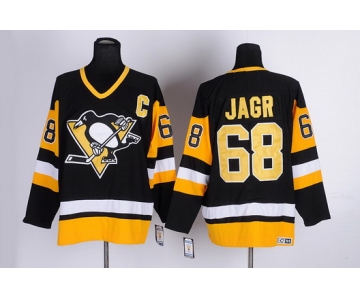 Pittsburgh Penguins #68 Jaromir Jagr Black Throwback CCM Jersey