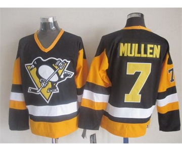 Pittsburgh Penguins #7 Joe Mullen Black Throwback CCM Jersey