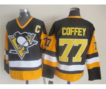 Pittsburgh Penguins #77 Paul Coffey Black Throwback CCM Jersey