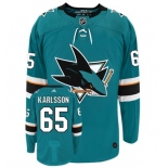 Adidas San Jose Sharks #65 Erik karlsson Teal Home Authentic Stitched NHL Jersey