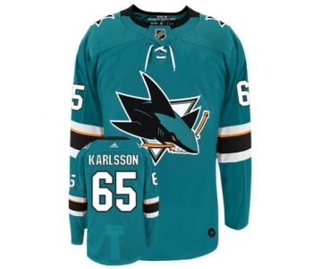 Adidas San Jose Sharks #65 Erik karlsson Teal Home Authentic Stitched NHL Jersey