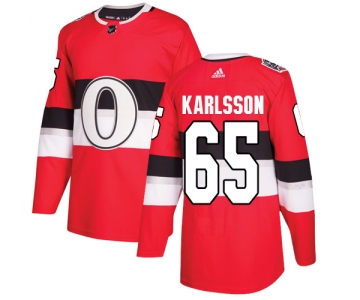 Adidas Senators #65 Erik Karlsson Red Authentic 2017 100 Classic Stitched NHL Jersey