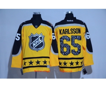 Men's Atlantic Division Ottawa Senators #65 Erik Karlsson Reebok Yellow 2017 NHL All-Star Stitched Ice Hockey Jersey