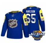 Men's Ottawa Senators #65 Erik Karlsson Blue 2018 NHL All-Star Stitched Ice Hockey Jersey