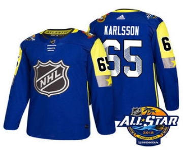 Men's Ottawa Senators #65 Erik Karlsson Blue 2018 NHL All-Star Stitched Ice Hockey Jersey
