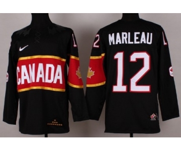 2014 Olympics Canada #12 Patrick Marleau Black Jersey