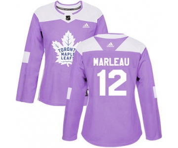 Adidas Toronto Maple Leafs #12 Patrick Marleau Purple Authentic Fights Cancer Women's Stitched NHL Jersey