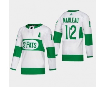Men's Toronto Maple Leafs #12 Patrick Marleau St. Pats Road Authentic Player White Jersey