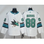 Adidas San Jose Sharks #88 Brent Burns White Road Authentic Stitched NHL Jersey