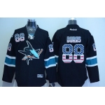 Men's San Jose Sharks #88 Brent Burns Black USA Flag Hockey Jersey