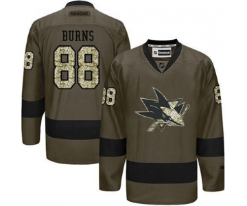 Men's San Jose Sharks #88 Brent Burns Reebok Green Camo Player Jersey