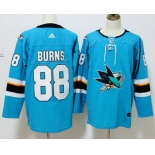 Men's San Jose Sharks #88 Brent Burns Teal Blue 2017-2018 Hockey Stitched NHL Jersey