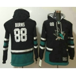 Youth San Jose Sharks #88 Brent Burns NEW Black Pocket Stitched NHL Old Time Hockey Hoodie