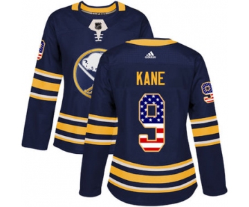 Adidas Buffalo Sabres #9 Evander Kane Navy Blue Home Authentic USA Flag Women's Stitched NHL Jersey
