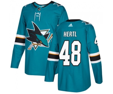 Adidas Sharks #48 Tomas Hertl Teal Home Authentic Stitched NHL Jersey