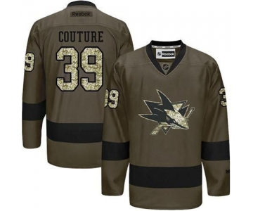 Men's San Jose Sharks #39 Logan Couture Reebok Green Camo Player Jersey