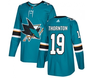 Adidas Sharks #19 Joe Thornton Teal Home Authentic Stitched NHL Jersey