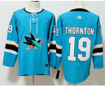 Men's San Jose Sharks #19 Joe Thornton Teal Blue 2017-2018 Hockey Stitched NHL Jersey