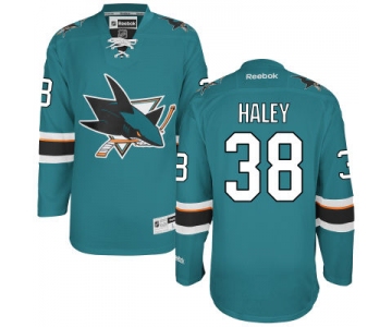 Men's San Jose Sharks #38 Micheal Haley Teal Green Home Jersey