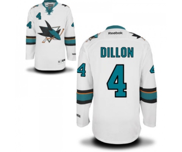 Men's San Jose Sharks #4 Brenden Dillon White Away Jersey