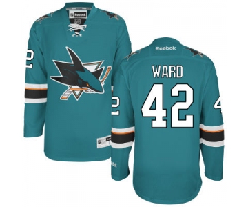 Men's San Jose Sharks #42 Joel Ward Teal Green Home Jersey