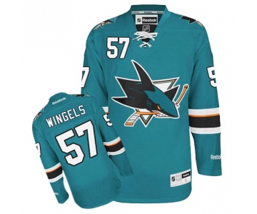 Men's San Jose Sharks #57 Tommy Wingels Teal Green Home Jersey