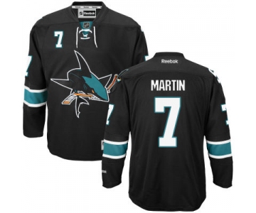 Men's San Jose Sharks #7 Paul Martin Black Third Jersey