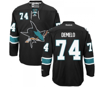 Men's San Jose Sharks #74 Dylan DeMelo Black Third Hockey Jersey