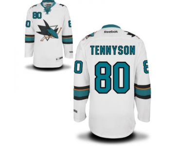 Men's San Jose Sharks #80 Matt Tennyson White Away Jersey