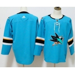Men's San Jose Sharks Blank Teal Blue 2017-2018 Hockey Stitched NHL Jersey