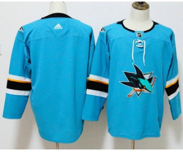 Men's San Jose Sharks Blank Teal Blue 2017-2018 Hockey Stitched NHL Jersey