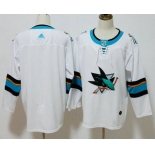 Men's San Jose Sharks Blank White 2017-2018 Hockey Stitched NHL Jersey