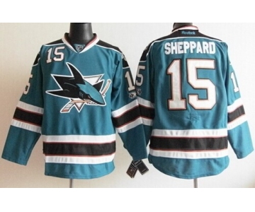 San Jose Sharks #15 James Sheppard Blue Jersey