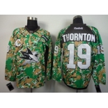 San Jose Sharks #19 Joe Thornton 2014 Camo Jersey
