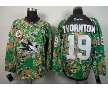 San Jose Sharks #19 Joe Thornton 2014 Camo Jersey