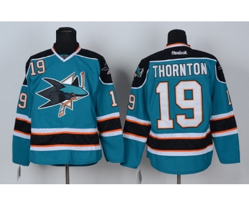 San Jose Sharks #19 Joe Thornton Blue Jersey