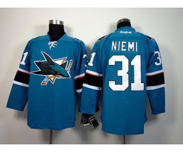 San Jose Sharks #31 Antti Niemi 2014 Blue Jersey