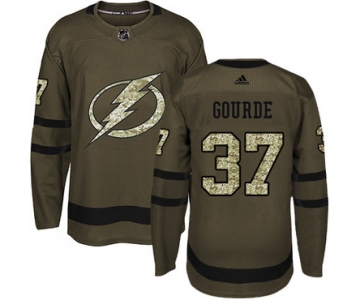 Adidas Lightning #37 Yanni Gourde Green Salute to Service Stitched NHL Jersey