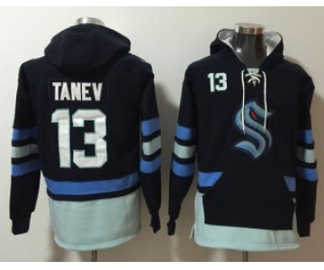 Men's Seattle Kraken #13 Brandon Tanev Navy Ageless Must-Have Lace-Up Pullover Hoodie