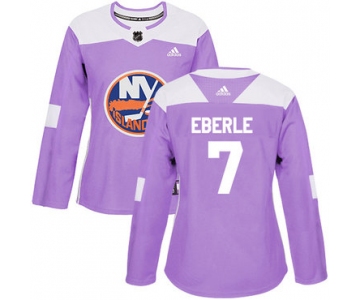Adidas New York Islanders #7 Jordan Eberle Purple Authentic Fights Cancer Women's Stitched NHL Jersey