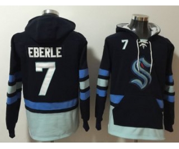Men's Seattle Kraken #7 Jordan Eberle Navy Ageless Must-Have Lace-Up Pullover Hoodie