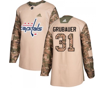 Adidas Washington Capitals #31 Philipp Grubauer Camo Authentic 2017 Veterans Day Stitched Youth NHL Jersey