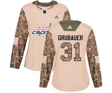 Adidas Washington Capitals #31 Philipp Grubauer Camo Authentic 2017 Veterans Day Women's Stitched NHL Jersey