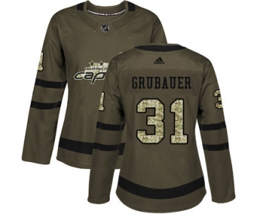 Adidas Washington Capitals #31 Philipp Grubauer Green Salute to Service Women's Stitched NHL Jersey