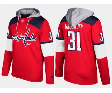 Adidas Washington Capitals 31 Philipp Grubauer Name And Number Red Hoodie