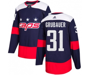 Adidas Washington Capitals #31 Philipp Grubauer Navy Authentic 2018 Stadium Series Stitched Youth NHL Jersey